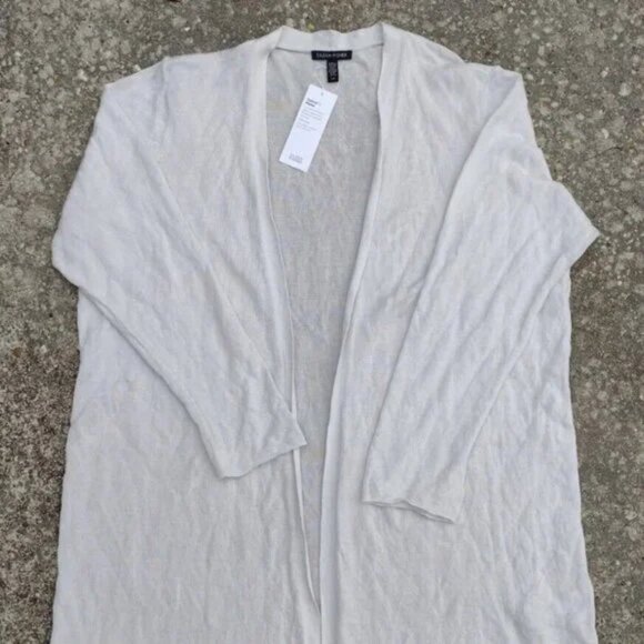 Eileen Fisher Long Open Cardigan - Picture 2 of 9
